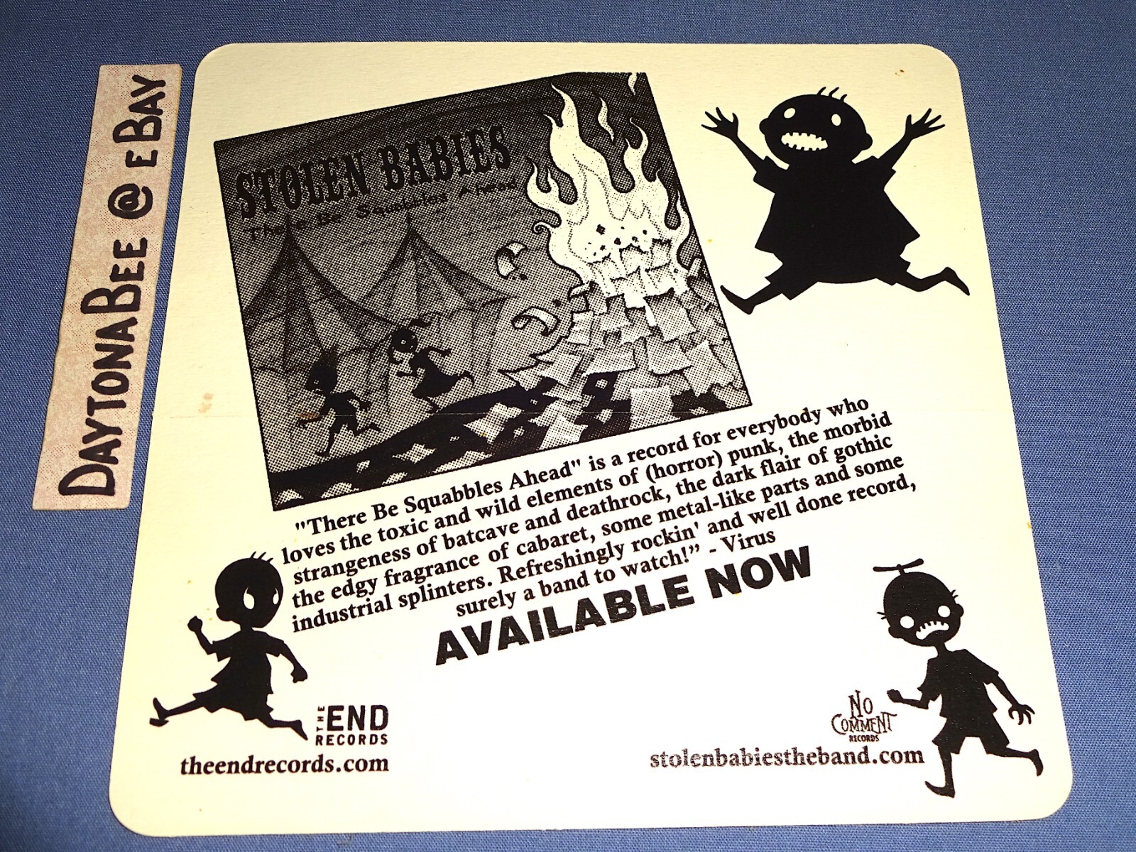 Stolen Babies There Be Squabbles Ahead 2006 Sticker 4.75″x4.75″ Push Button End