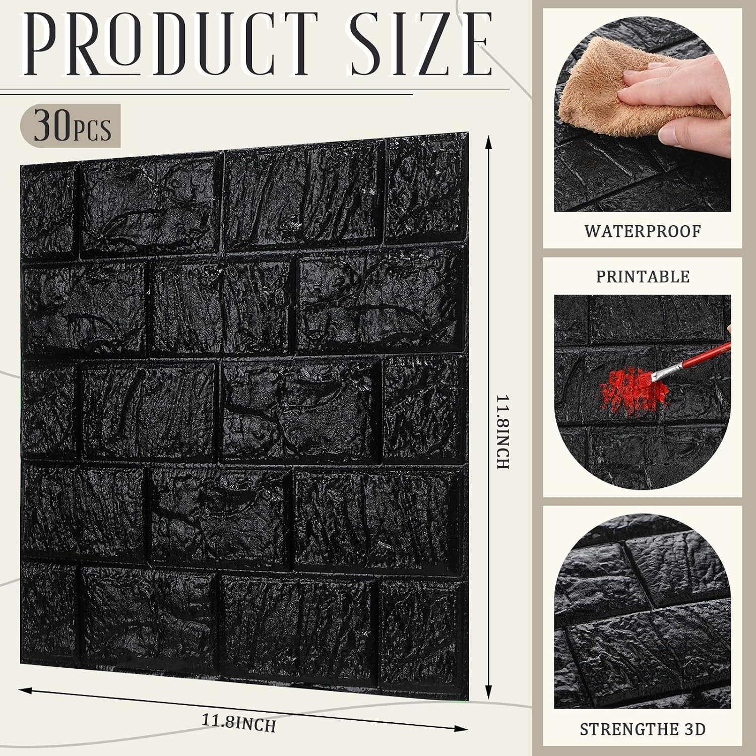 Self Adhesive Brick Stone Tiles – Waterproof Panels