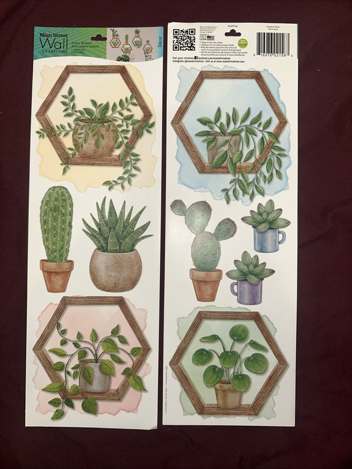 Main Street Wall Creations Decor Hexagon ￼Plants