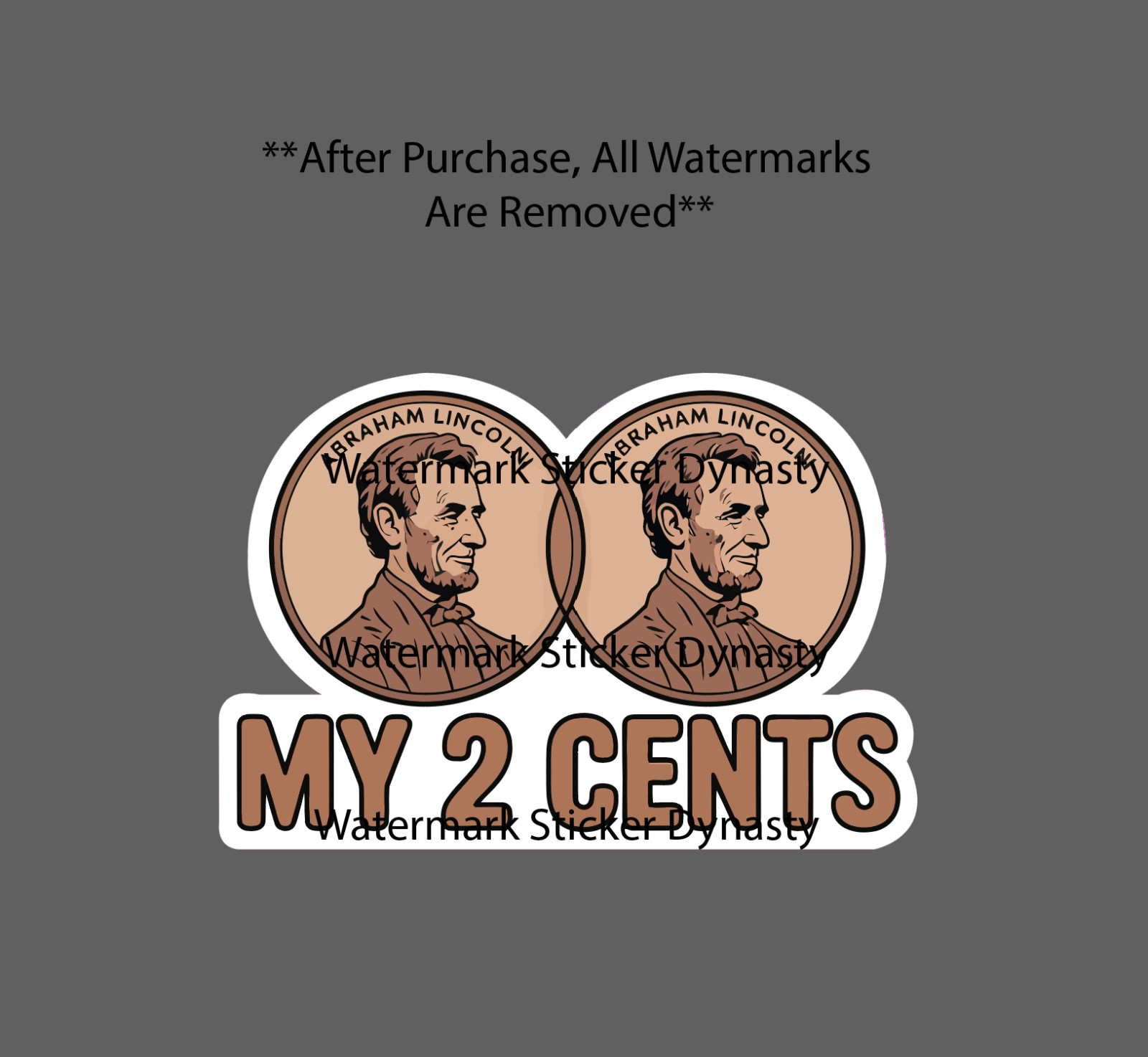 My 2 Cents Sticker Waterproof Decal Pennies Penny Quote Coins Advice Gift NEW