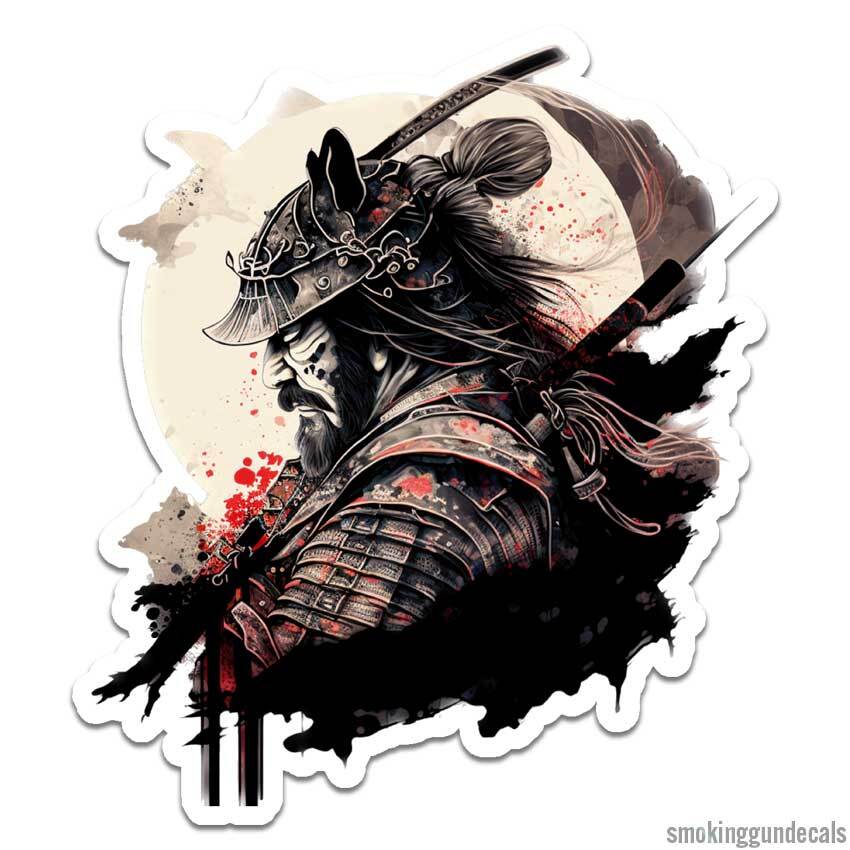 Samurai Japan Warrior, Vinyl Decal Sticker, Indoor Outdoor, 3 Sizes, #12572