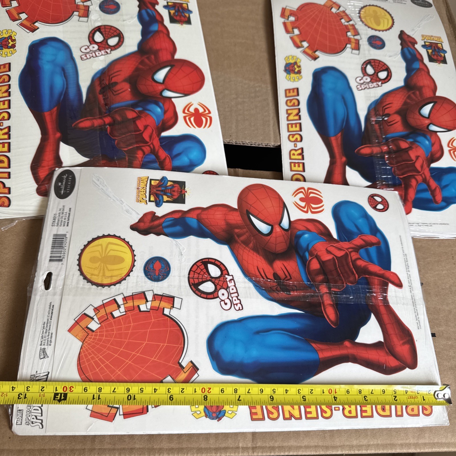 Lot Of 3 HALLMARK Spider-Man Removable Wall Stickers STICK REMOVE REUSE Decor