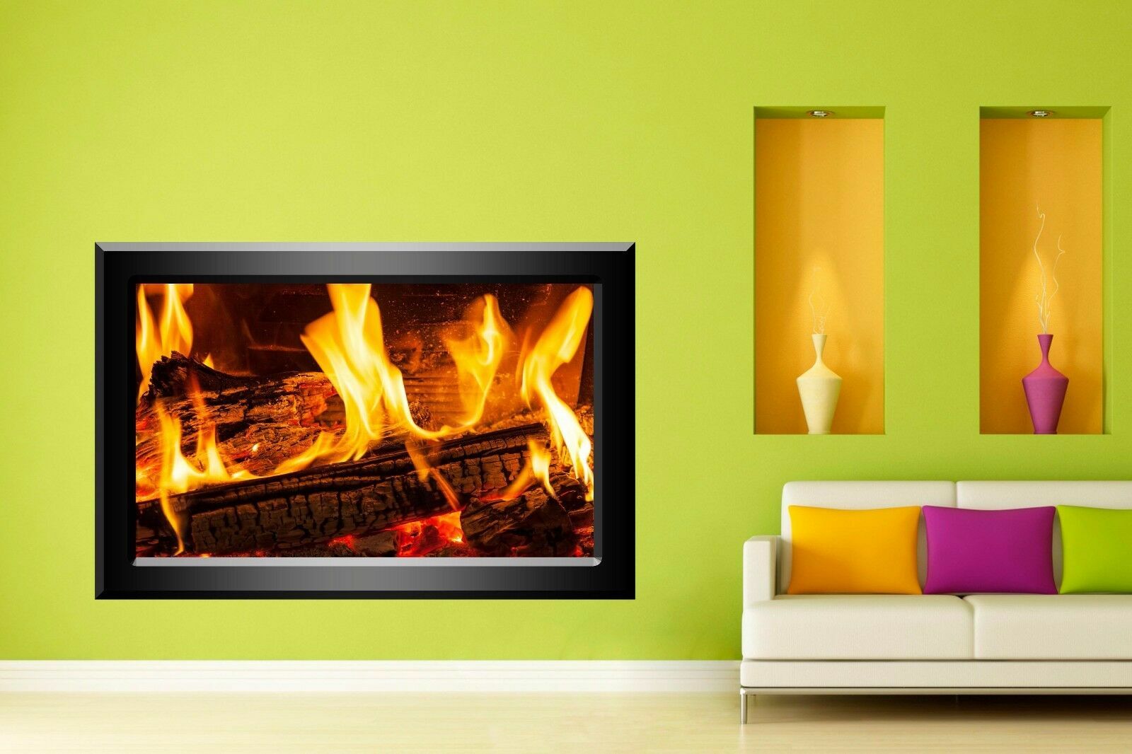 Fireplace Decorative Wall Art Sticker Mural Home Living Dining Room Decor N5