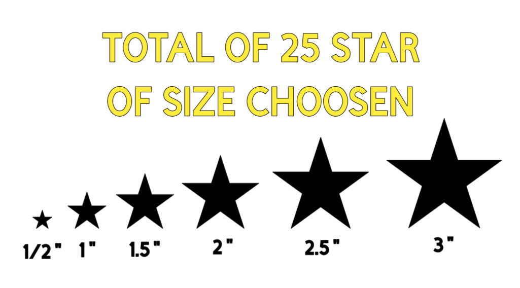 Star stickers Permanent indoor outdoor vinyl decals Pick your size FOR 25 STAR