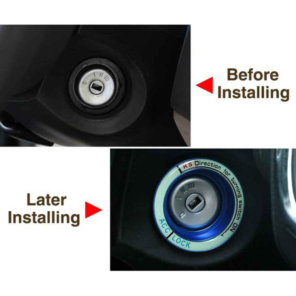 Car Key Hole Sticker Luminous Glow Cover Ring Decal for Focus (Blue)