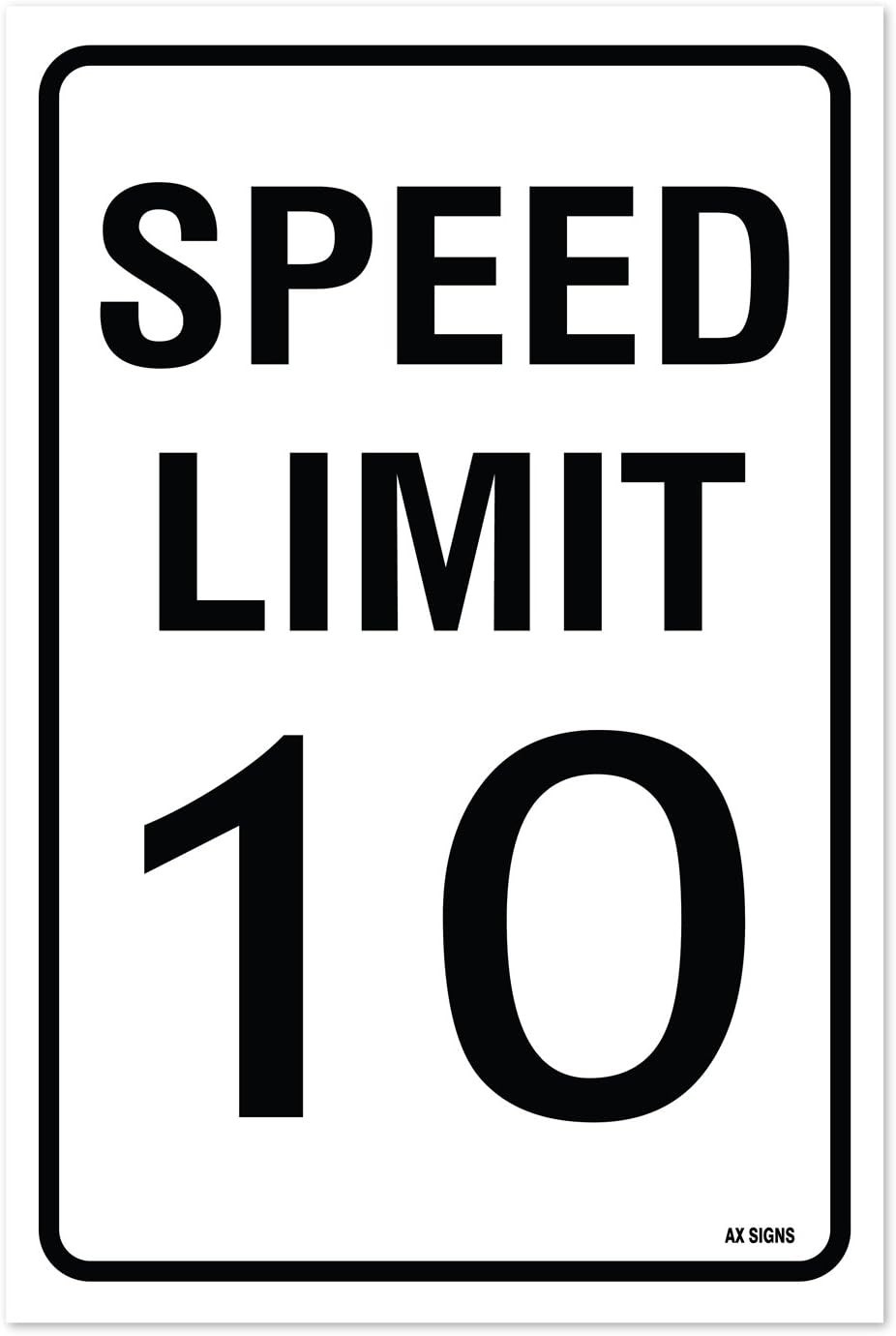 Speed Limit 10 Mph, Sticker Sign, 12×18 Inches