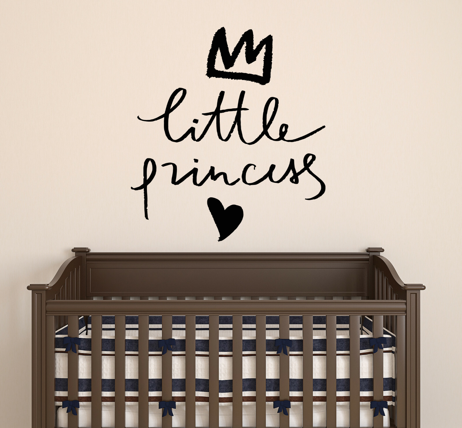Vinyl Wall Decal Baby Little Princess Love Crown Stickers 22.5 in x 20 in gz181