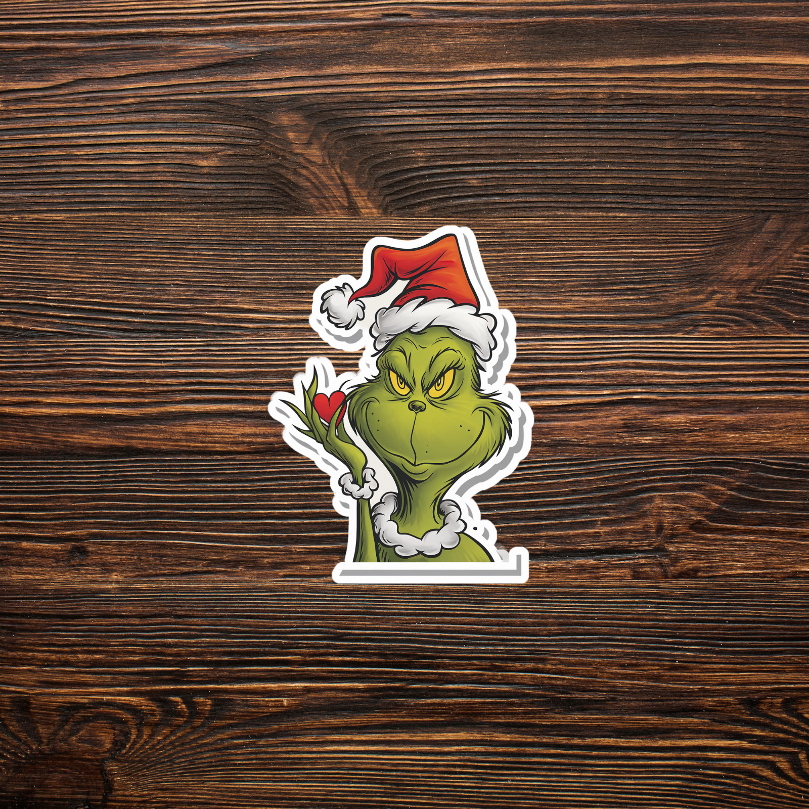 Grumpy Grinch Christmas Sticker – Funny Holiday Decal for Laptops, Cars & More #