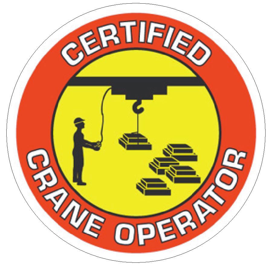 Certified Crane Operator Hard Hat Decal Hard Hat Sticker Helmet Safety Label H43