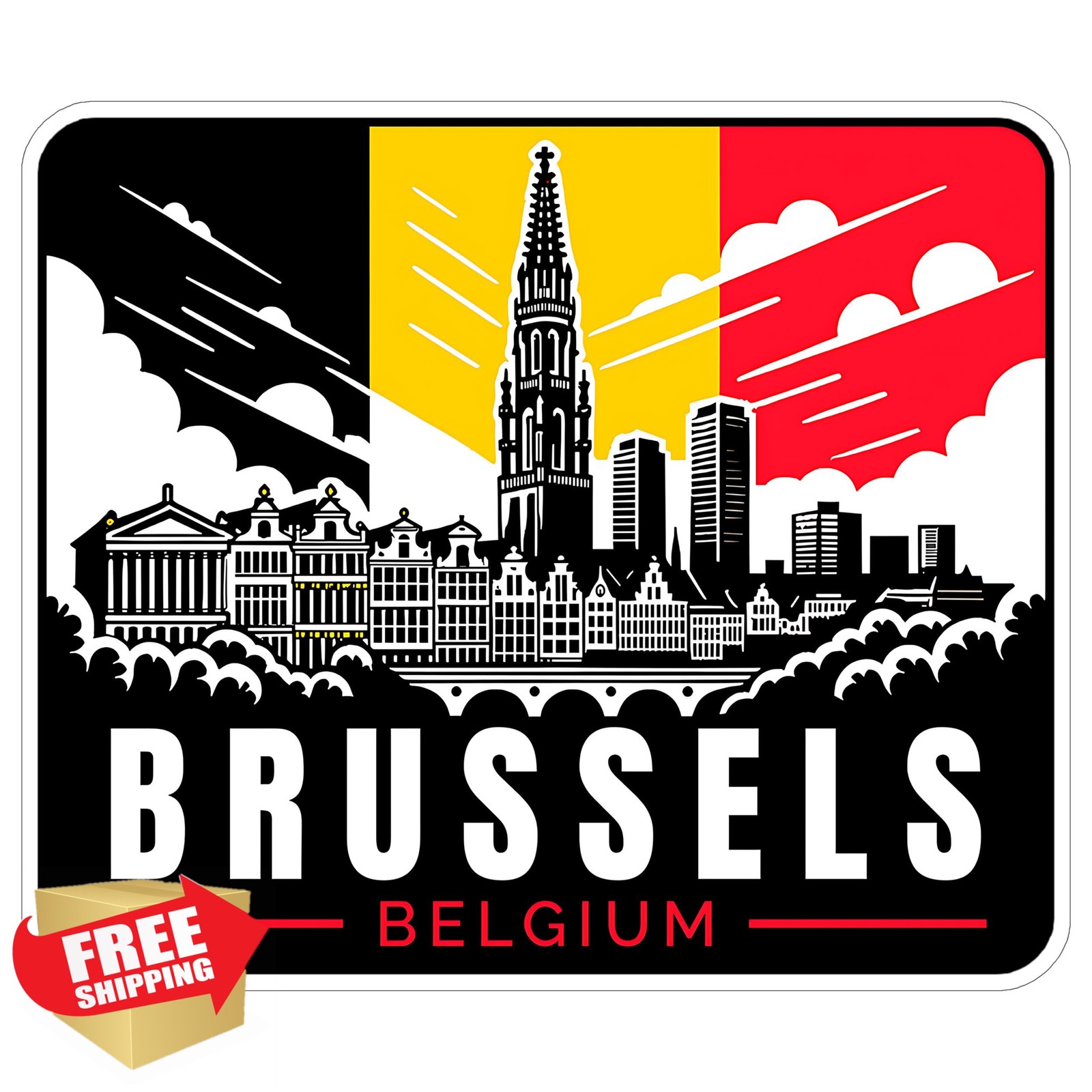 No Thorns Media Brussels Belgium 4 Inch City Sticker
