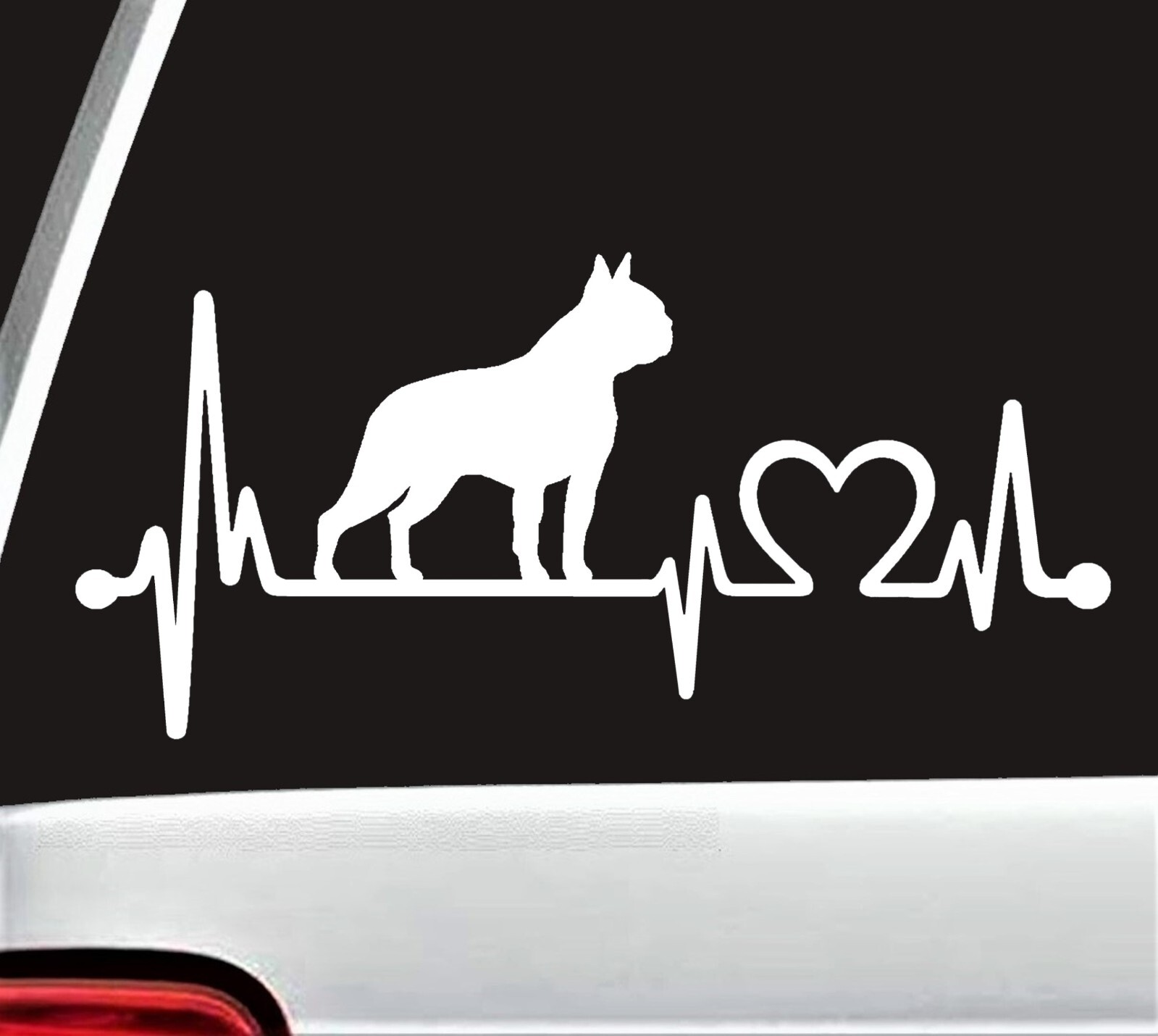 Boston Terrier Heartbeat Lifeline Monitor Decal Sticker for Car Truck K1030