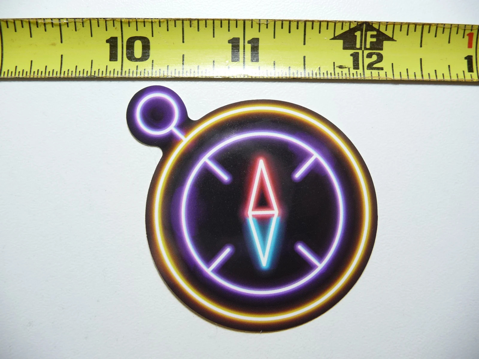 DIRECTION COMPASS HIKING SMALL STICKER DECAL NEON STYLE FUN FUNNY SCRAPBOOKING