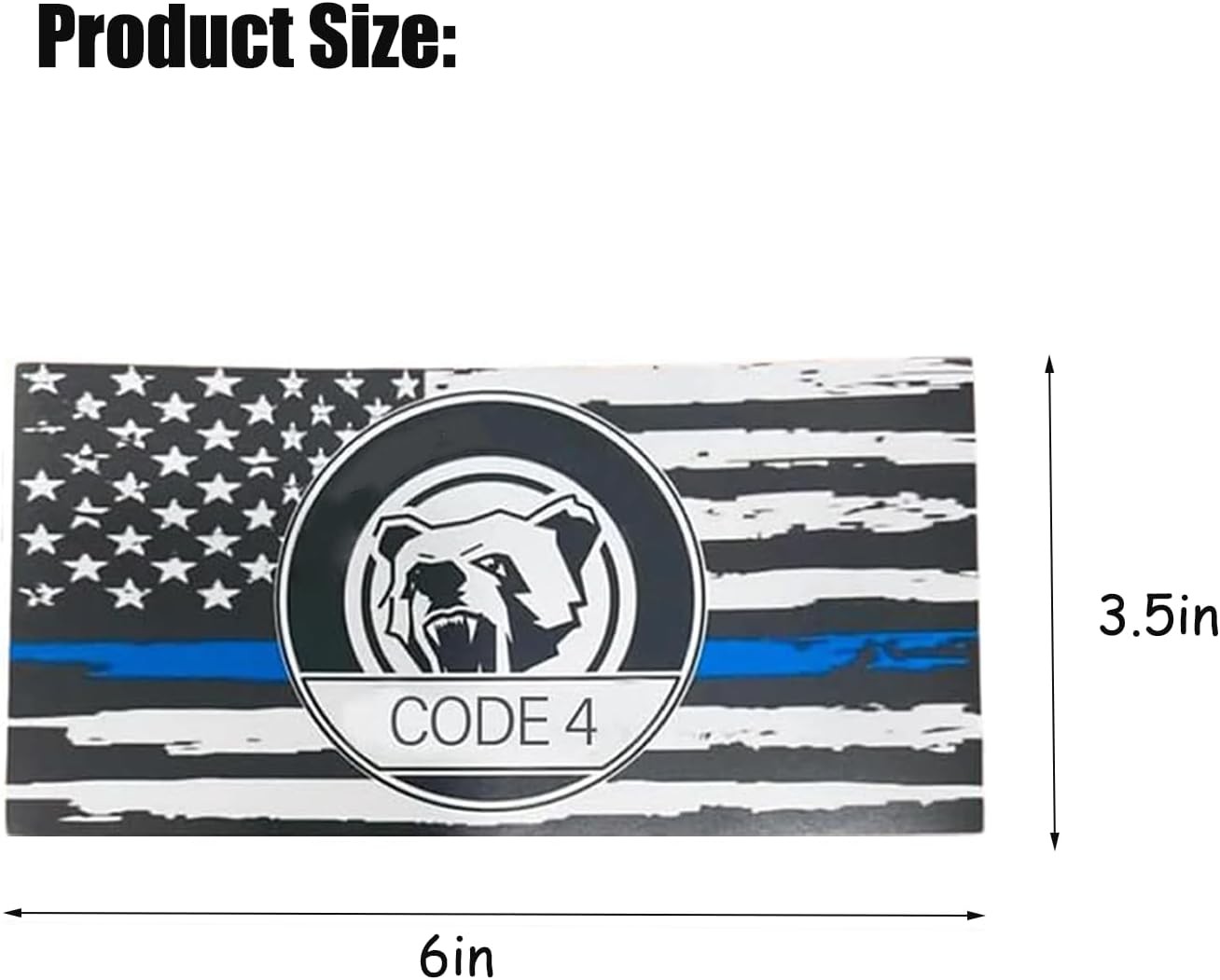 6pcs Thin Blue Line Flag Car Sticker Decals – Police Support American Flag Set