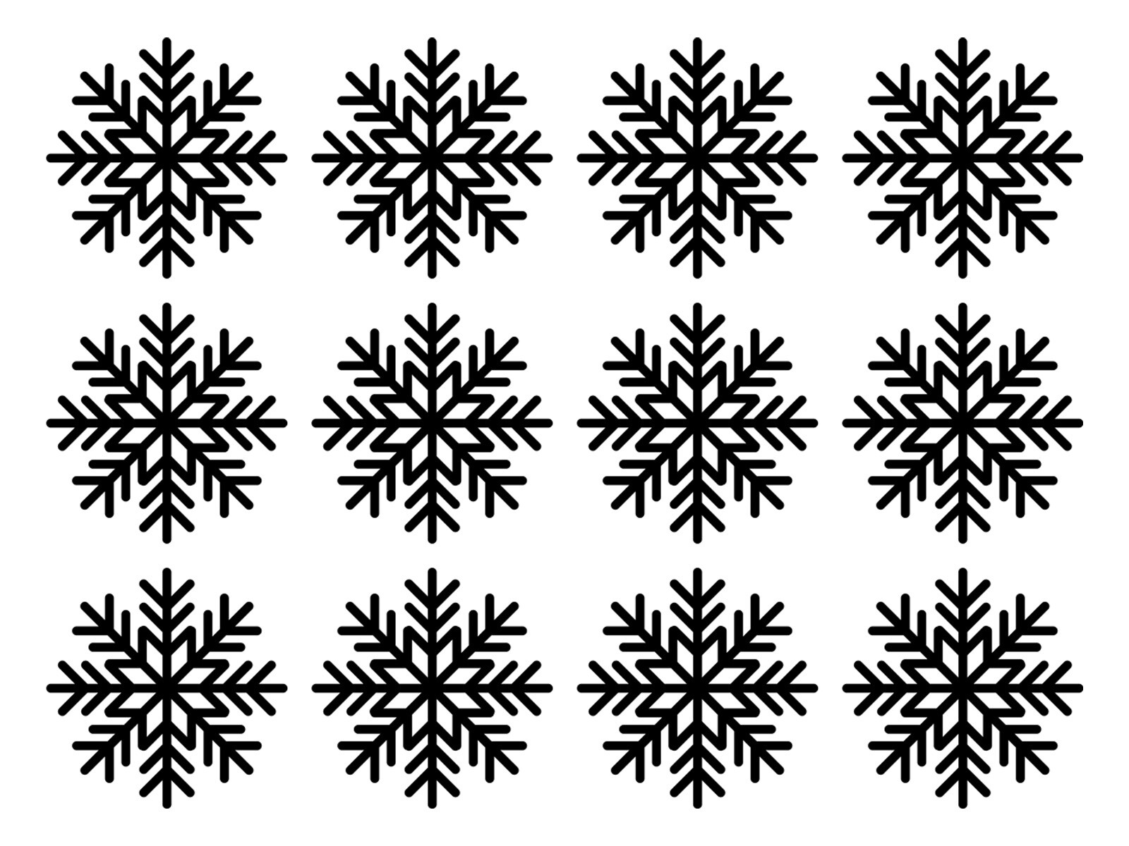 Snowflakes TWELVE PACK (12) Window Vinyl Decals Christmas Décoration Car Sticker