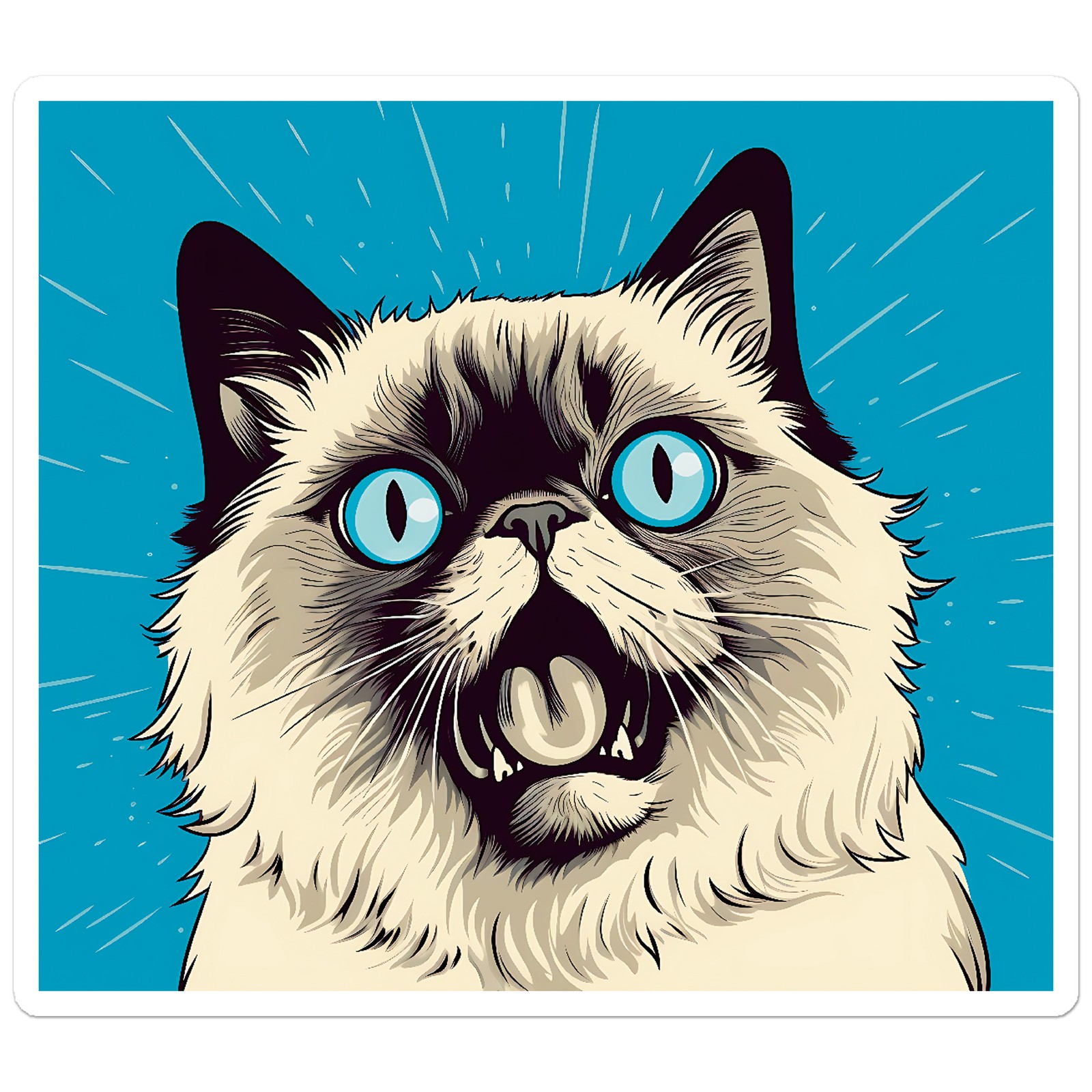 Popart Himalayan Cat – Vinyl Decal Sticker – Car Window Laptop – ebn11863