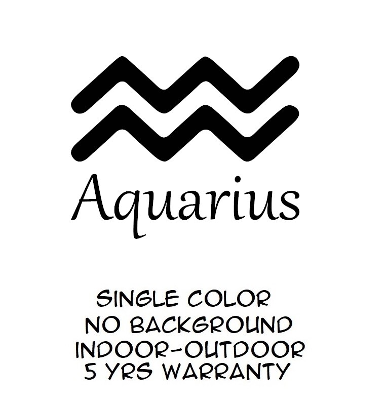 AQUARIUS Zodiac Symbol Vinyl Sticker Wall Laptop Window Bumper Yeti Car Decal
