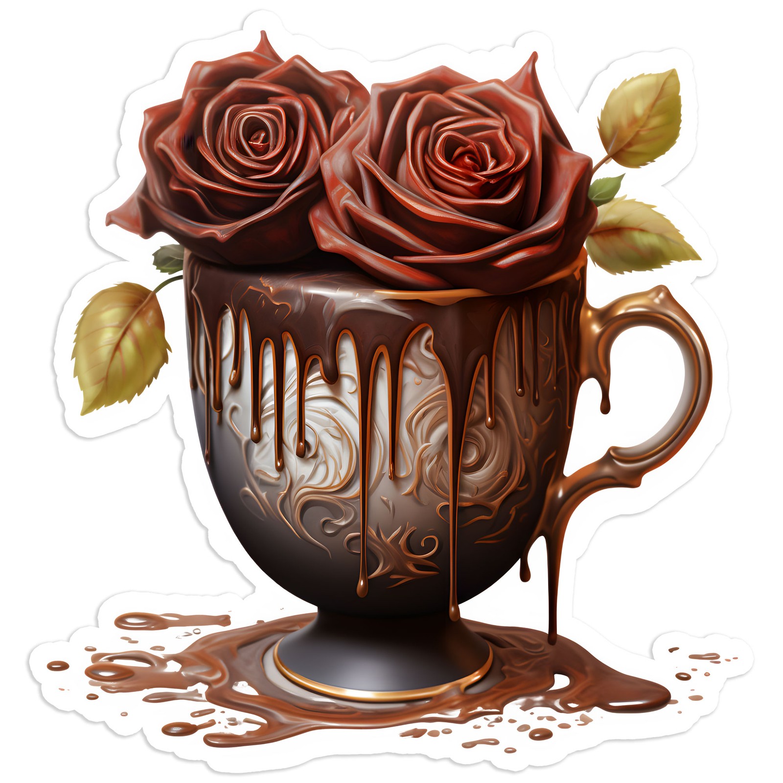 Dark Gothic Rose Coffee Cup – Vinyl Decal Sticker – Car Window Laptop – #1978