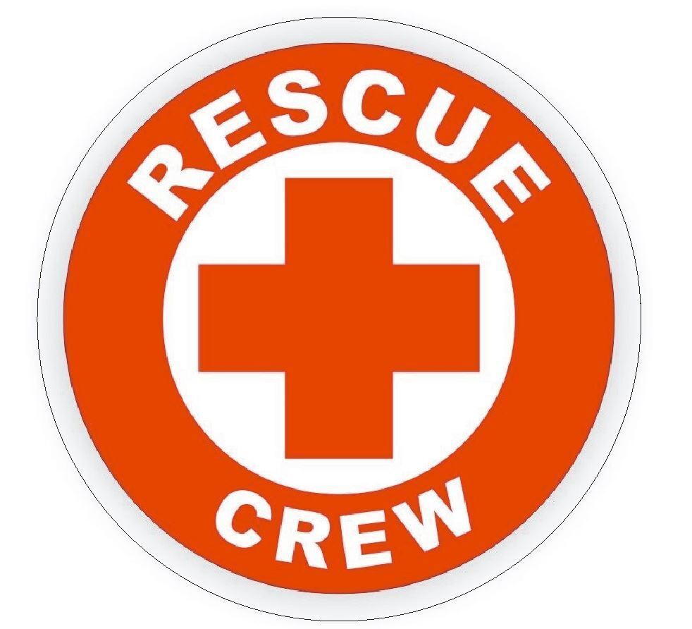 Rescue Crew Hard Hat Sticker Decal