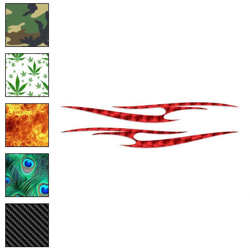 Fire Flames Tribal Splash, Vinyl Decal Sticker, 40 Patterns & 3 Sizes, #1323