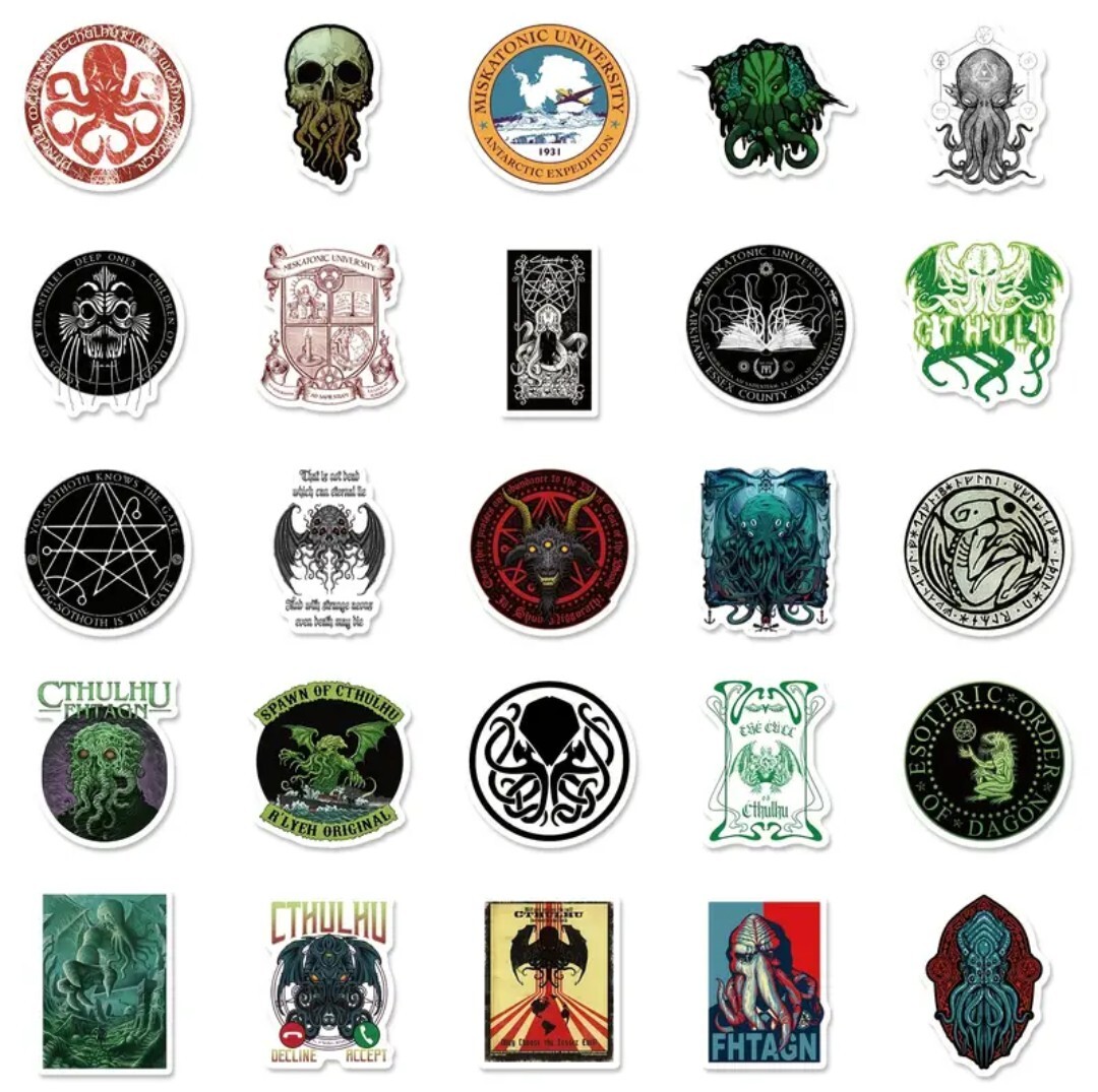 10 PCS Cthulhu H. P. Lovecraft Lovecraftian Stickers BRAND NEW