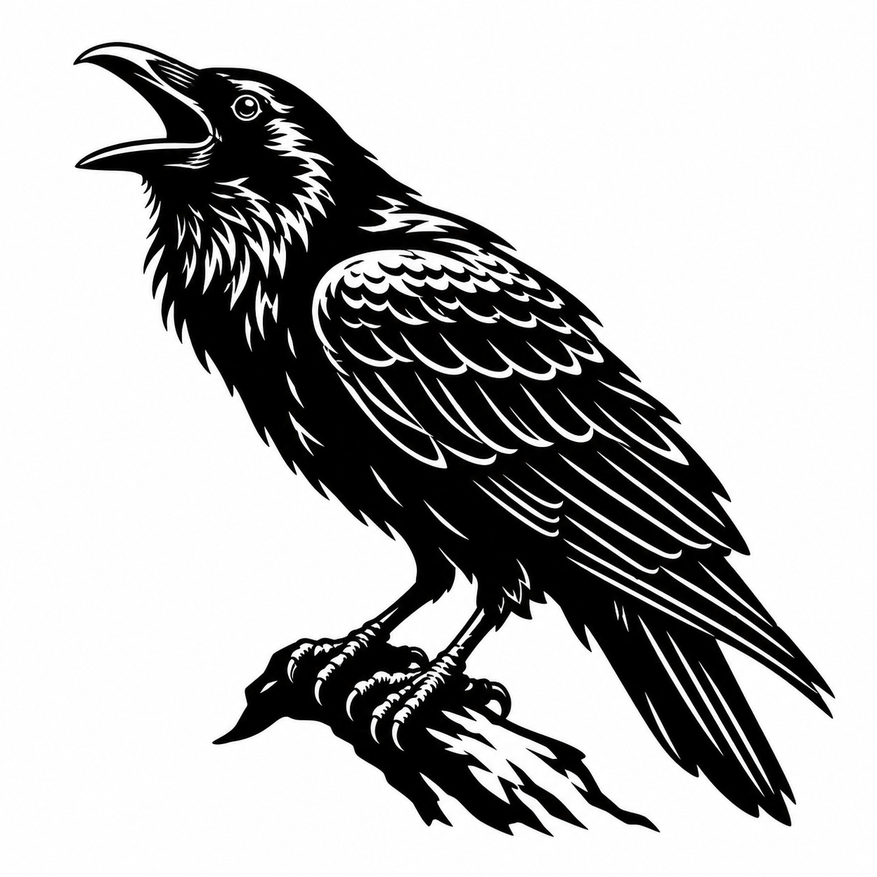 Raven Crowing Wildlife Bird Vinyl Decal Sticker Car Truck Window 5 Sizes