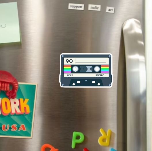 Cassette Tape Die Cut Glossy Fridge Magnet