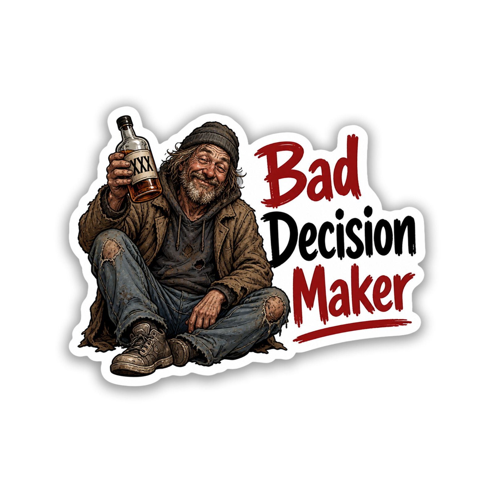 Bad Decision Make Sticker 4 Inch Vinyl Decal Adult Humor Tumbler Planner Vehicle