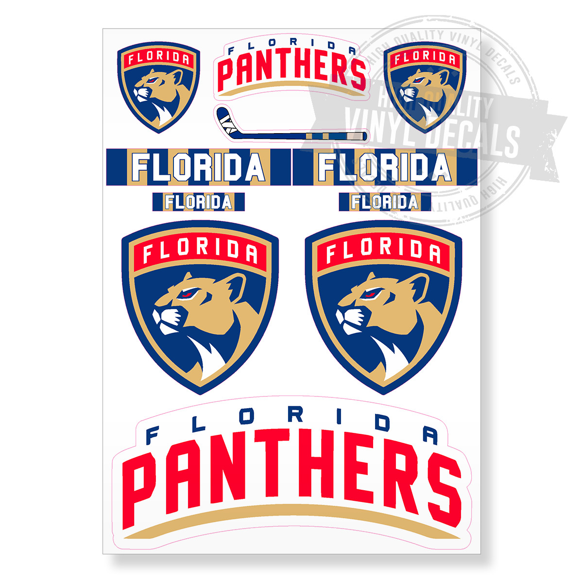 Florida Panthers NHL Hockey A4 High Quality Printed Vinyl Decal Sticker Kit New