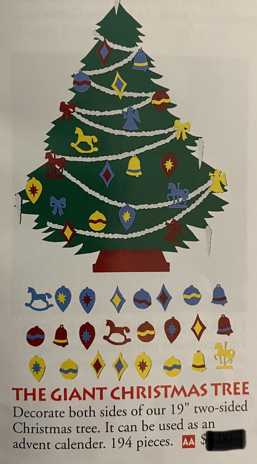 Christmas Decorations Giant Tree Vintage Stik-EES Vinyl Decals Window Clings NEW