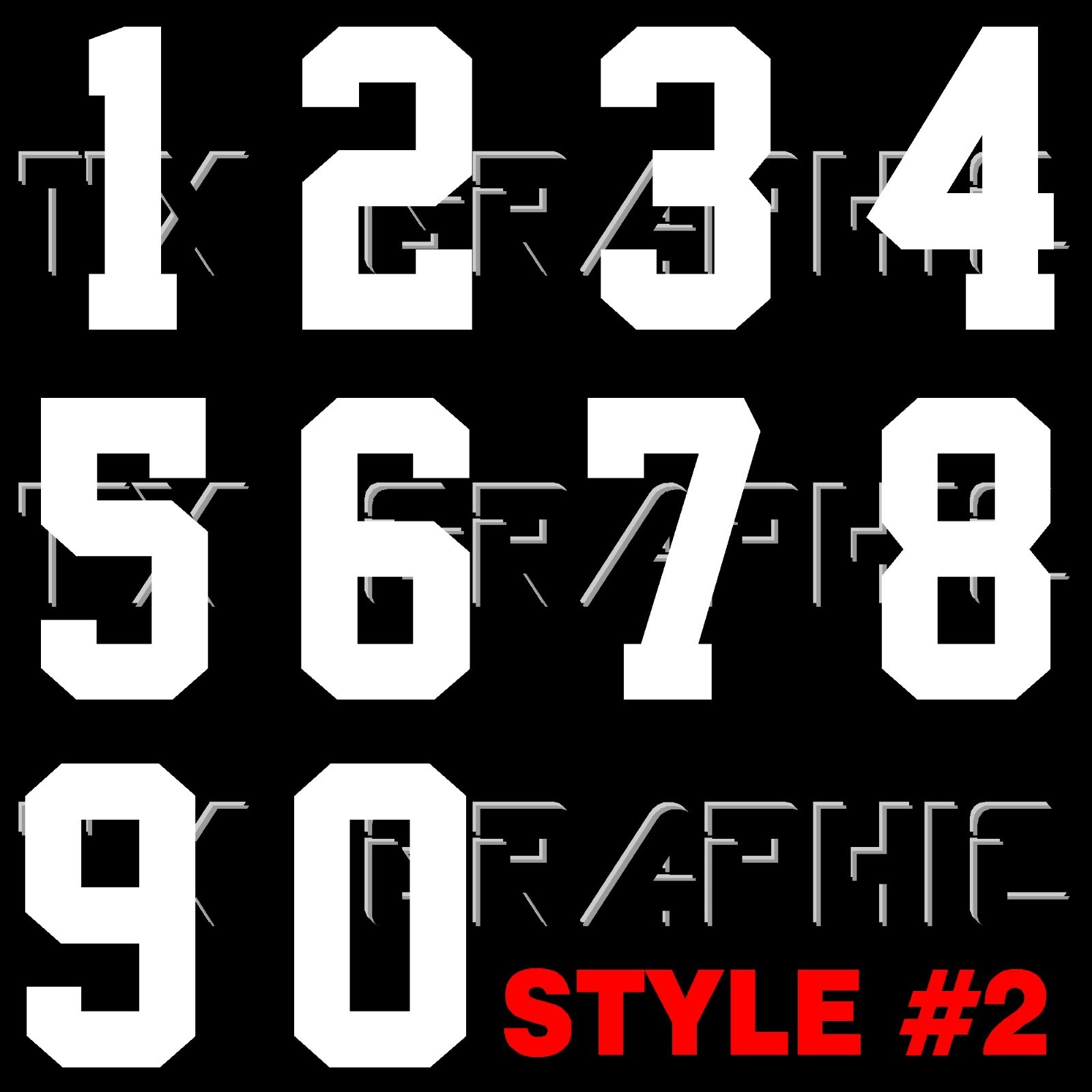 IRON ON HEAT TRANSFER UNIFORM NUMBER VINYL DIGIT SPORT JERSEY SOCCER BASEBALL
