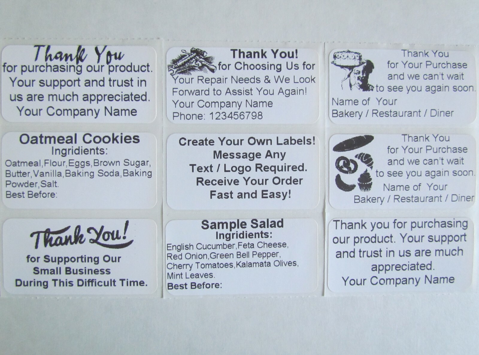 100 Custom Labels Stickers Personalized Tag 2″x1″ Shipping Business Inventory