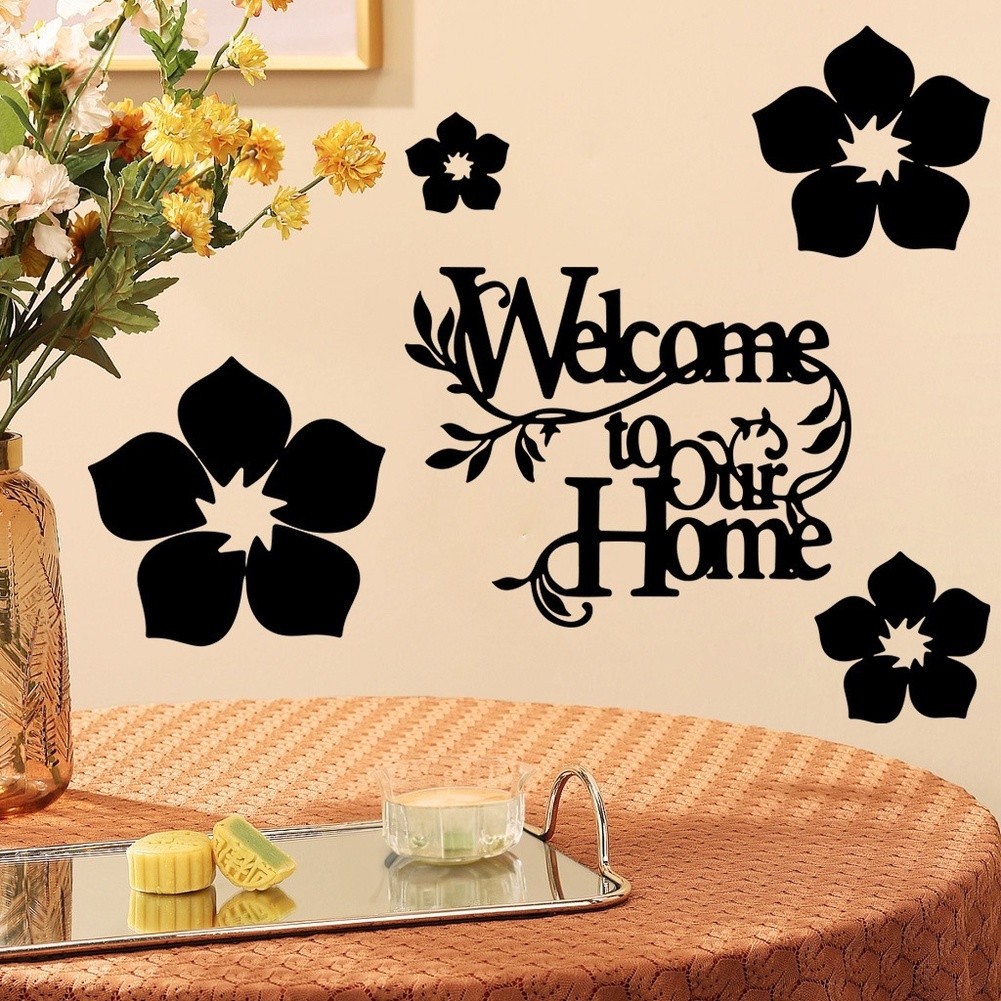 Black Welcome Home Wall Sticker PVC Waterproof Oil Resistant 29.5 cm x 22 cm