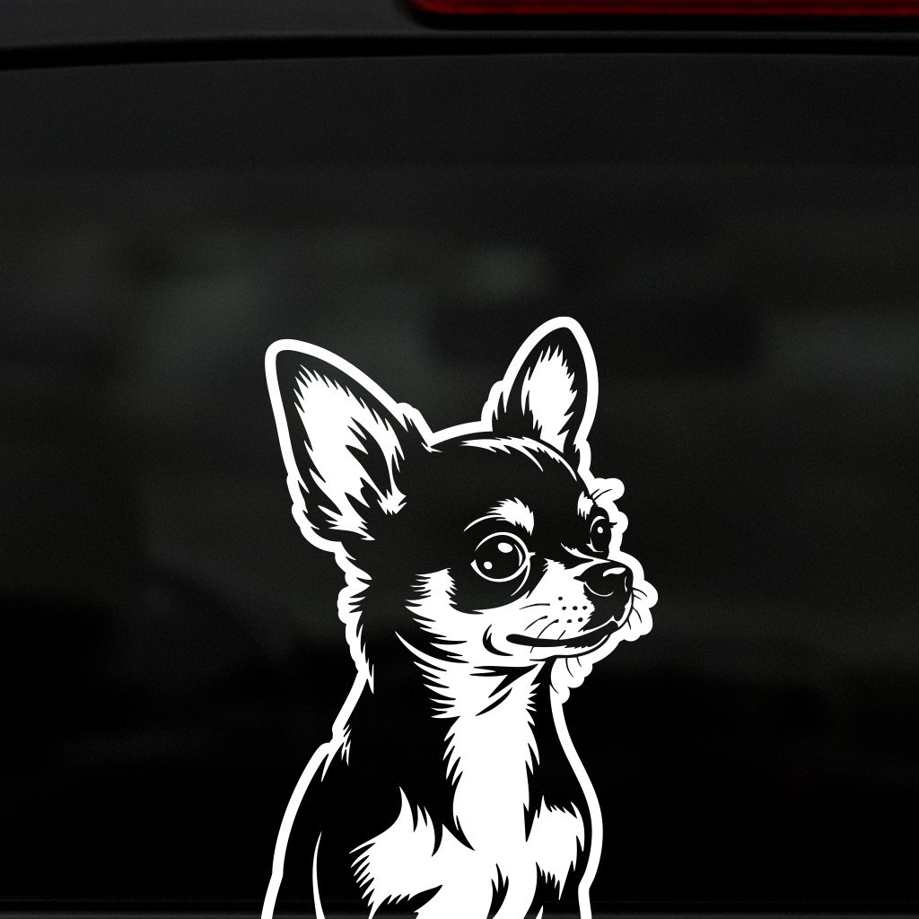 Chihuahua Dog Decal 5×8 in | Cute Chihuahua Silhouette Sticker | Vinyl Car