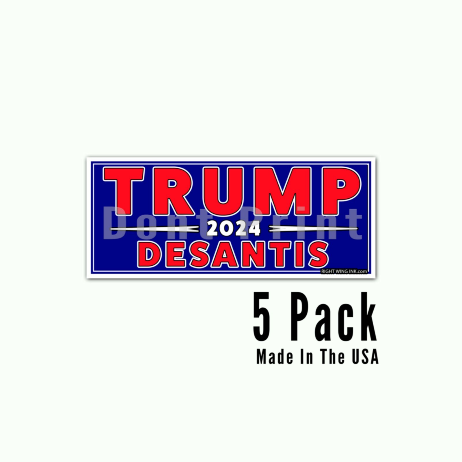Trump Desantis 2024 Blue – Stickers Decals Made In the USA Black – 2 Pack