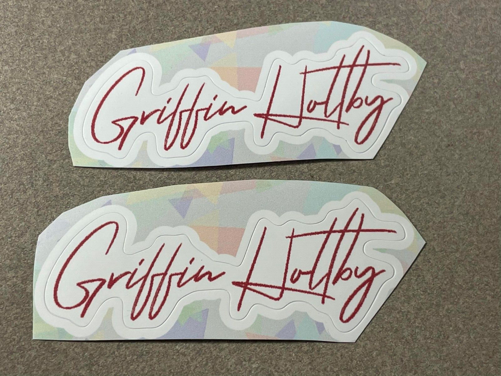 Lot (2) GRIFFIN HOLTBY 1 1/4″ x 3 1/4″ Logo Stickers FAST! FREE SHIP!
