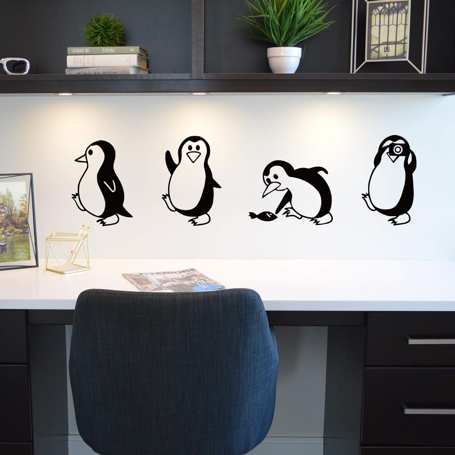 Penguin Wall Stickers for Kids Nursery Decor Reusable Vinyl Decal Art