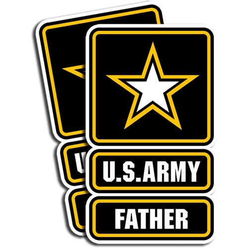 US Army Stickers for FATHER – 2 pack of Vinyl Stickers 5″ tall Army Dad Gift