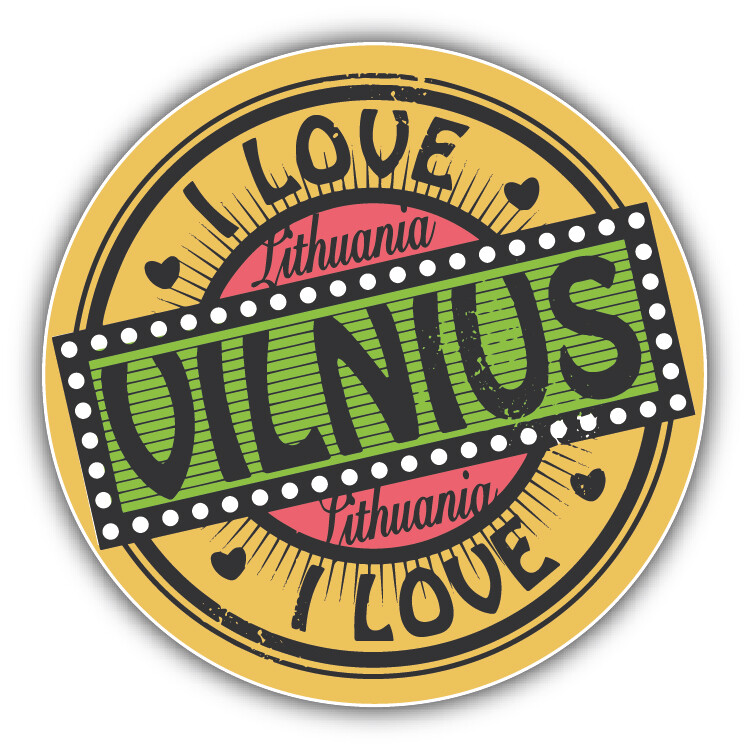 Vilnius City Lithuania Label Car Bumper Sticker Decal