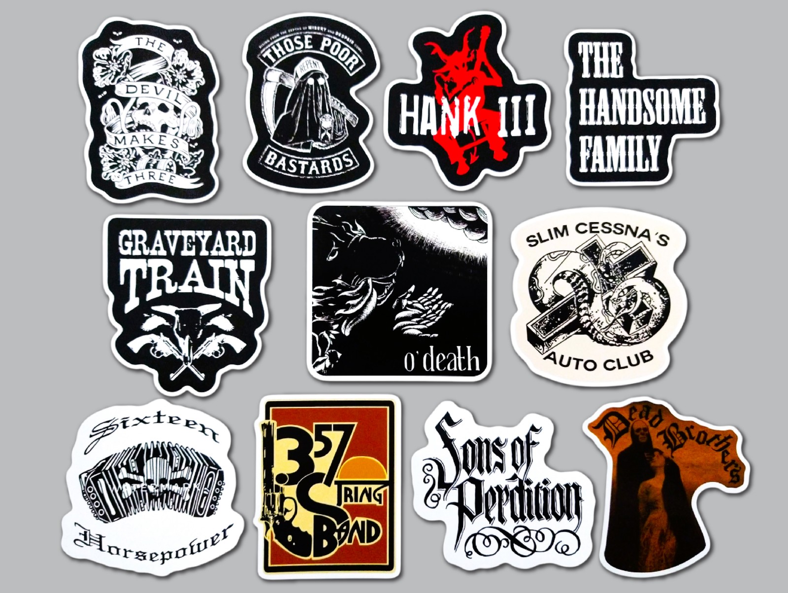 Americana Indie Folk Country Vinyl Sticker Lot (11 Stickers) SET 1 gothic punk