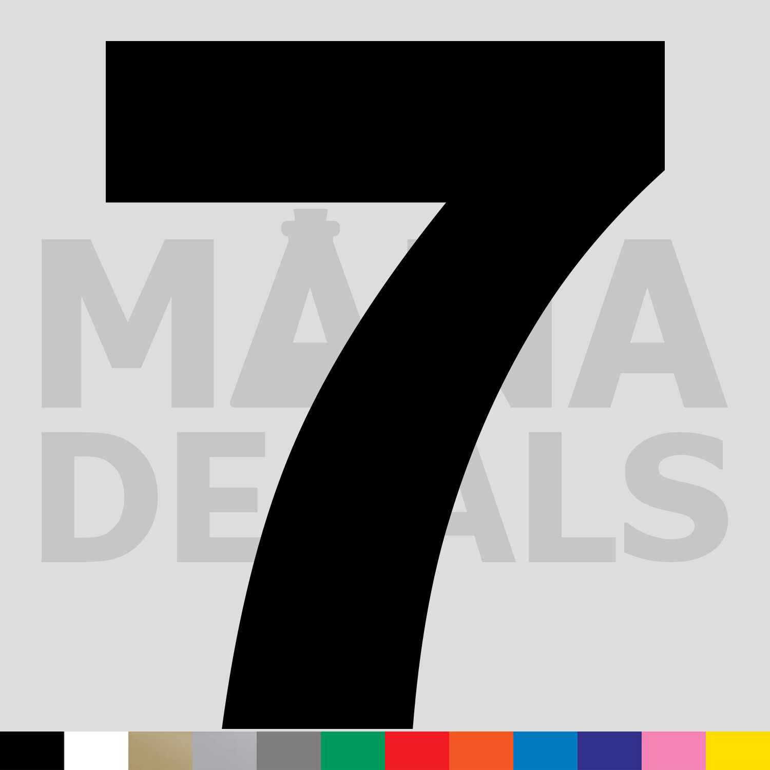 Number Seven 7 Vinyl Die Cut Decal Sticker – Bold