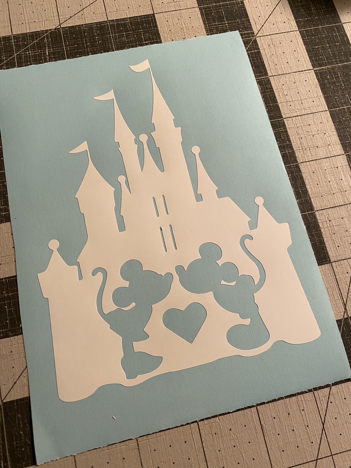 Vinyl Decal for Window – Mickey & Minnie Mouse w/ Cinderella’s Castle (Disney)