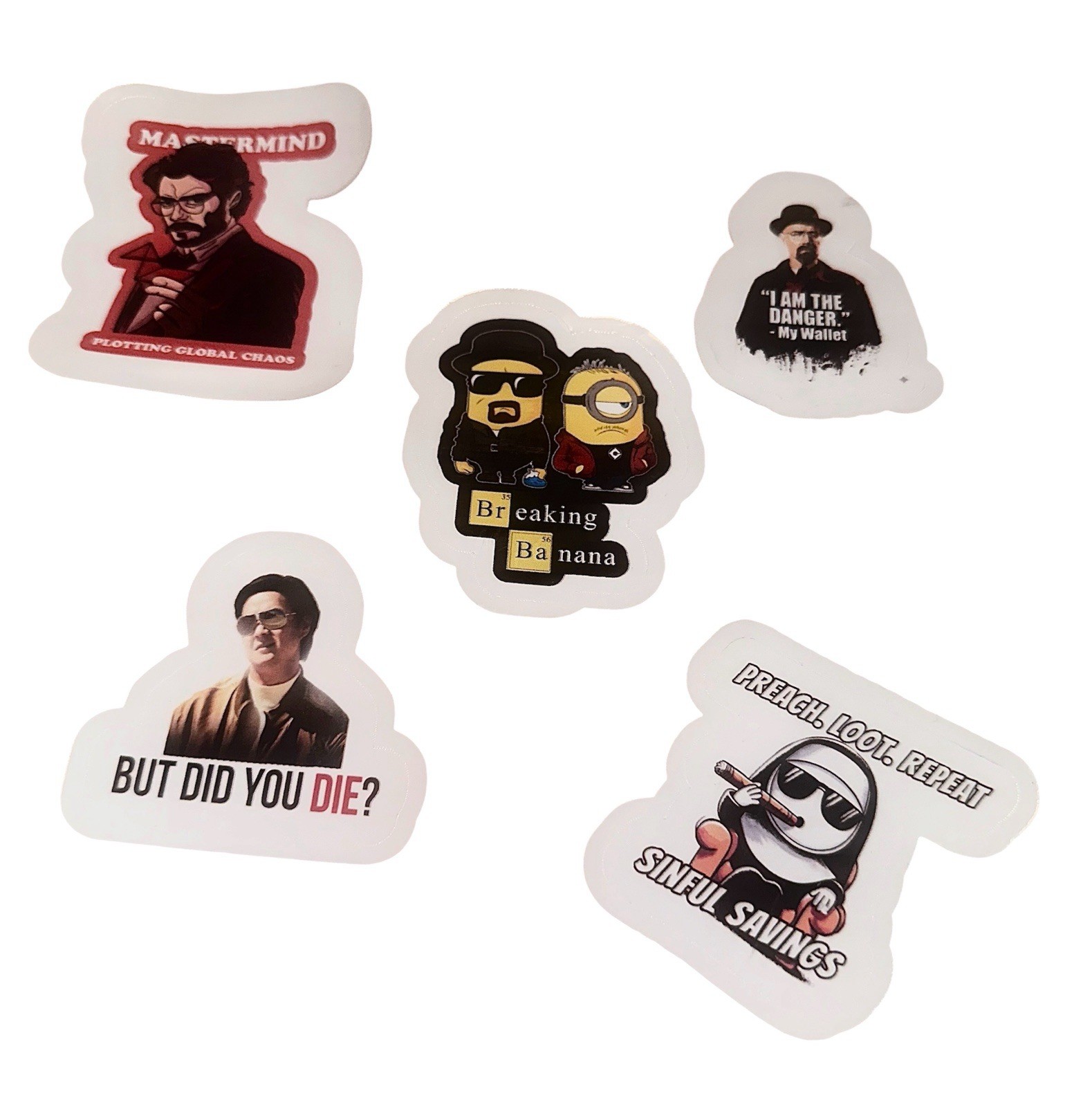 Funny Meme Stickers (5 PCS) | Waterproof Vinyl Decals