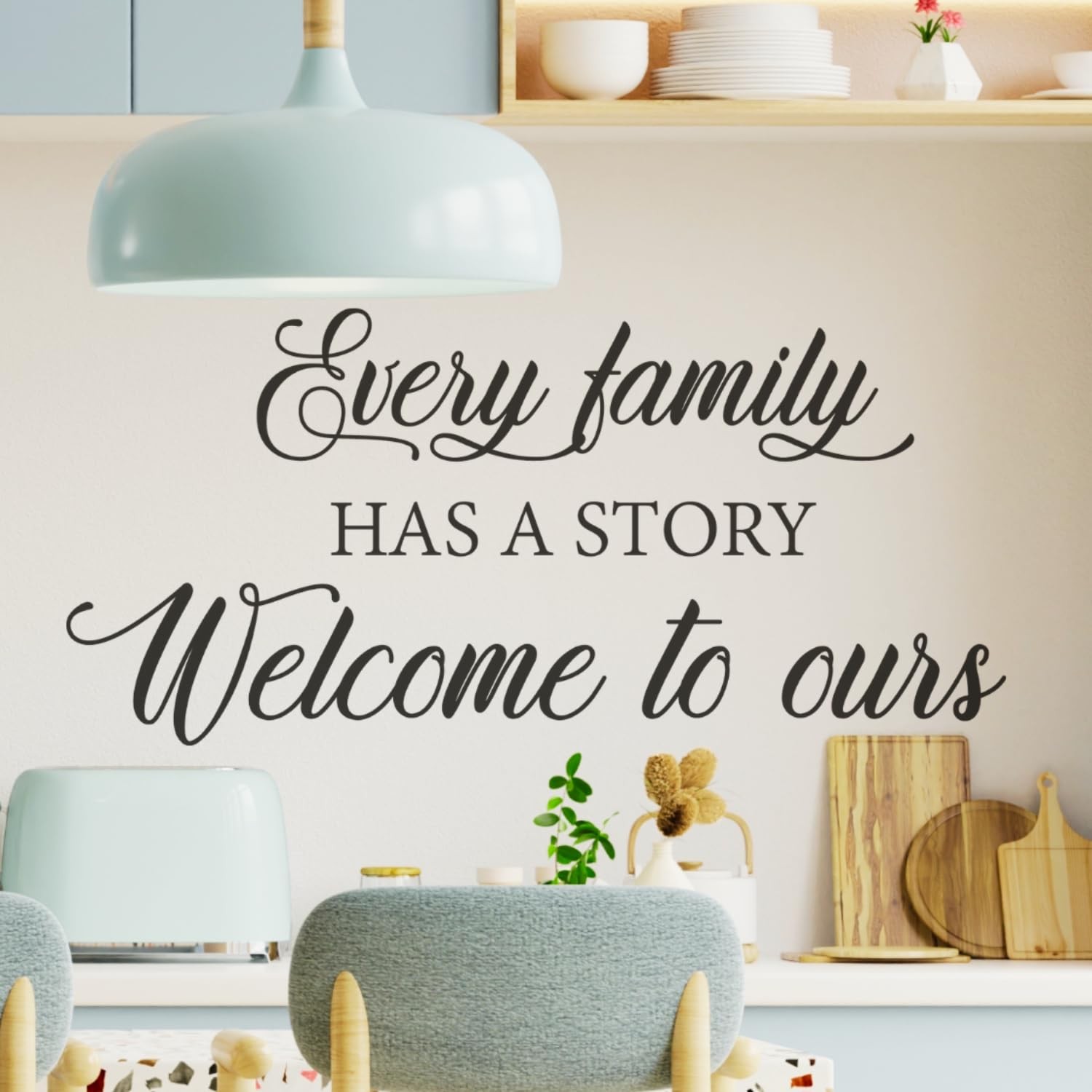 – Every Family Has a Story Welcome to Ours Wall Decal – Family Wall Decor Quo…
