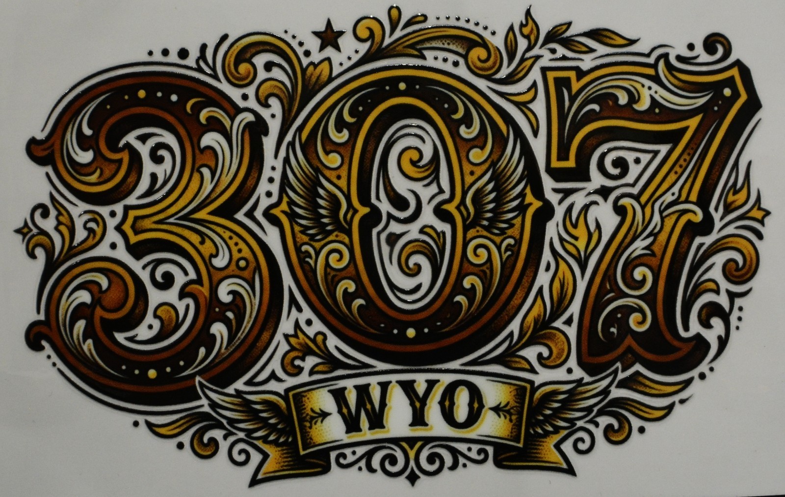307 Wyoming Sticker 6in x 3.75in Windshield Decal UV