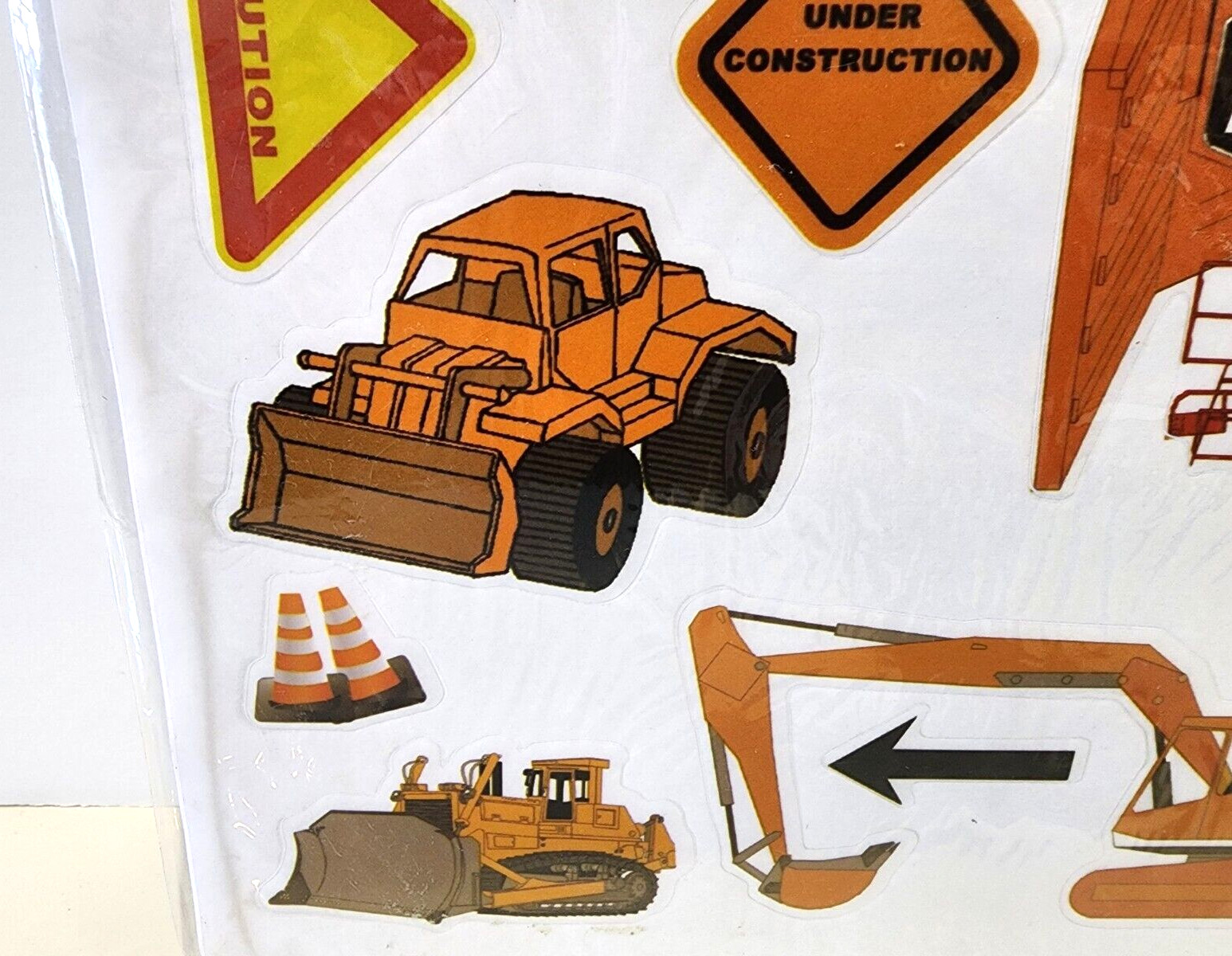 Construction Trucks Wall Decal Stickers Removable Kids Bulldozer Crane SEALED