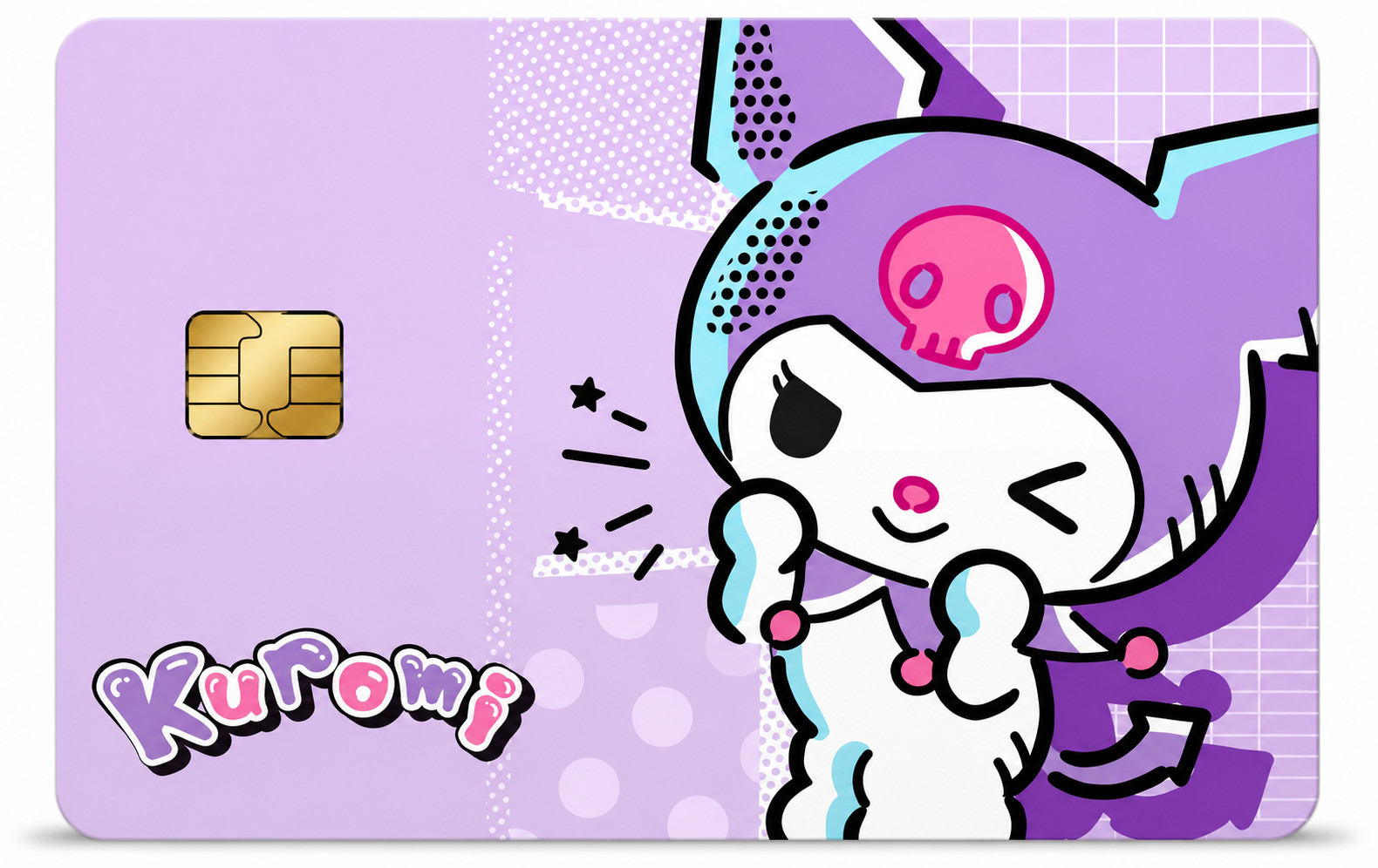 Cute Kuromi Lavender Debit Card Credit Card Skin Sanrio Anime Vinyl Wrap Decal