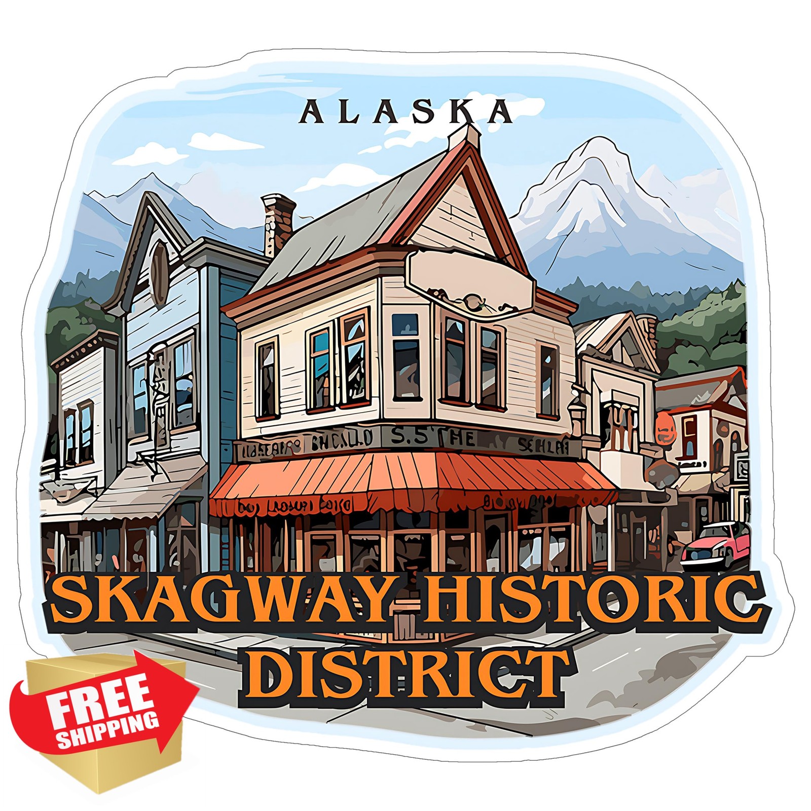 No Thorns Media Skagway Alaska Sticker 4 Inch