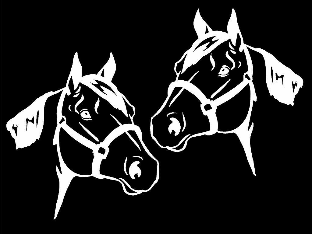 Quarter Horse Decals Mirrored Image Set equestrian trailer vinyl car stickers