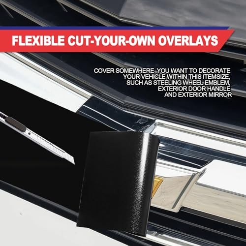 Compatible with 11.8″ x 4″ 3PCS Chevy Bowtie Emblem Logo Stickers Cut DIY Black