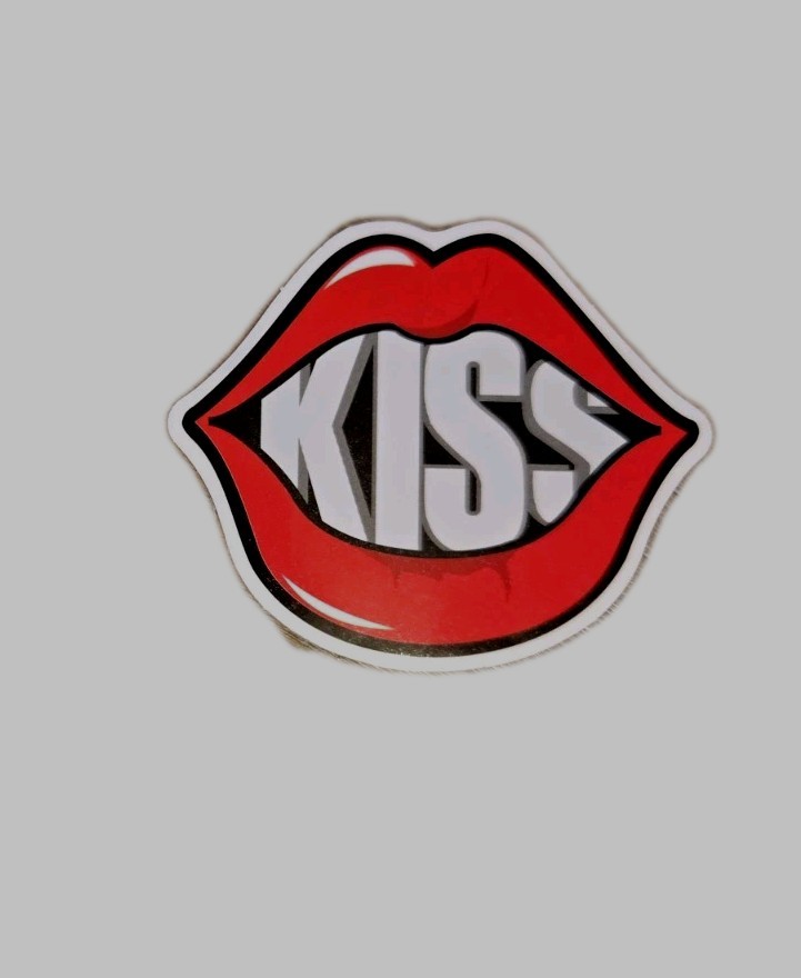 KISS Sticker 2.5″ X 2.5″ Vinyl Decal Lips Mouth Smile Laptop